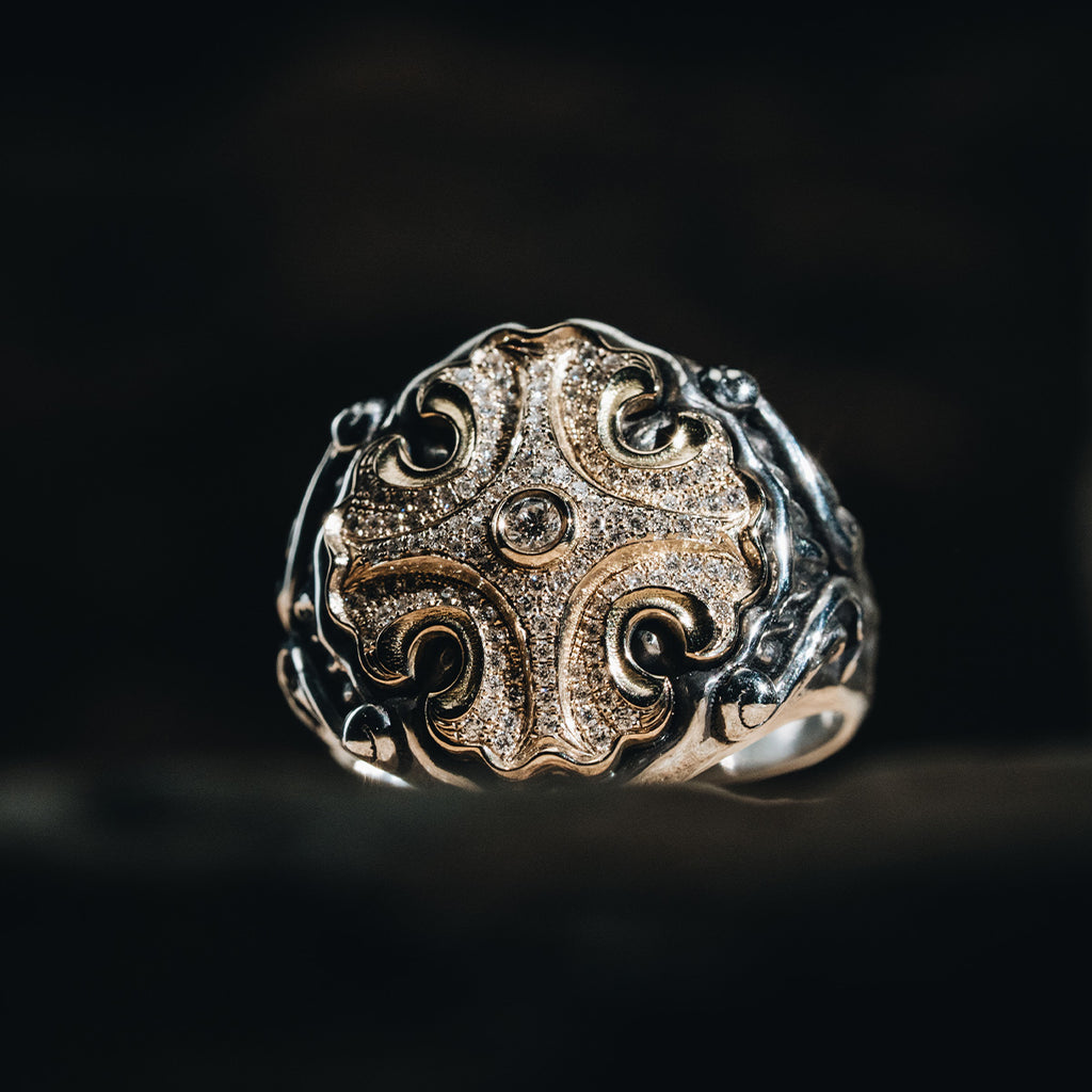 Floral Ring W/ Diamonds