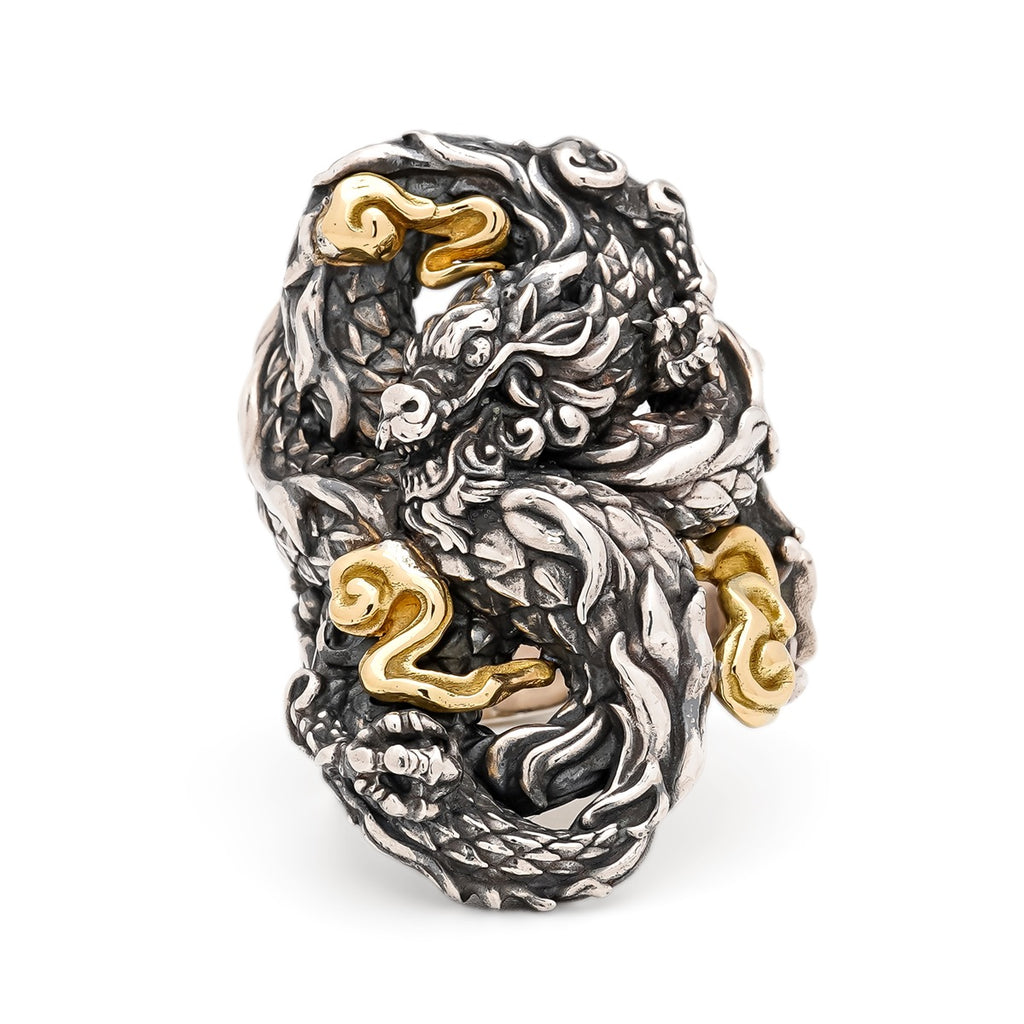 Gold Cloud Dragon Ring