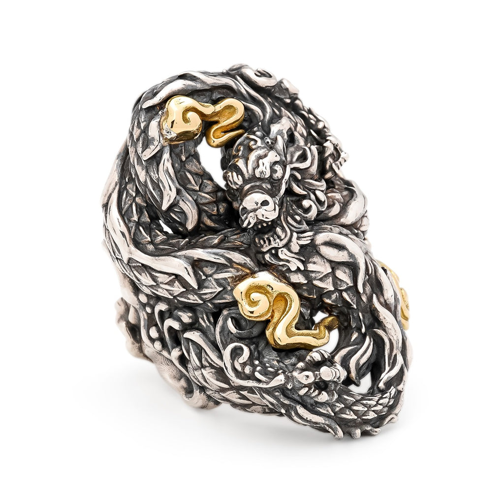 Gold Cloud Dragon Ring