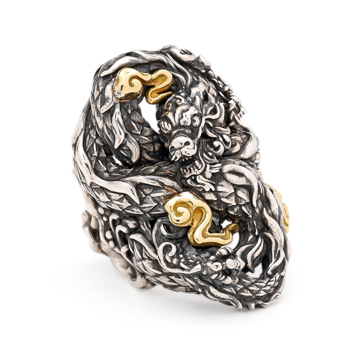 Gold Cloud Dragon Ring