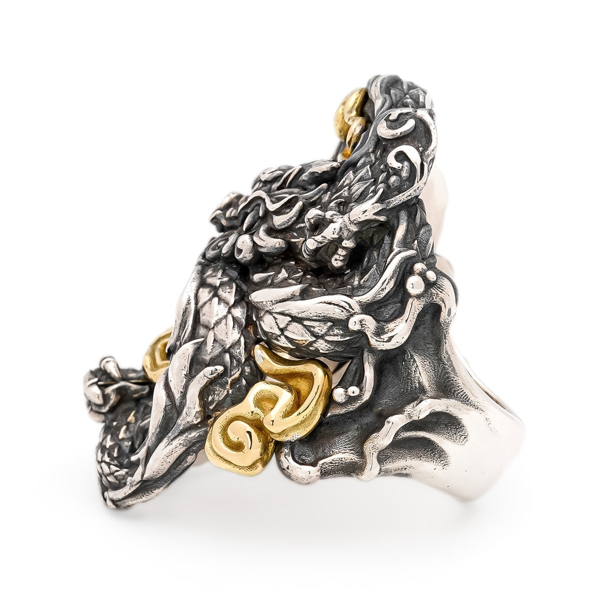 Gold Cloud Dragon Ring