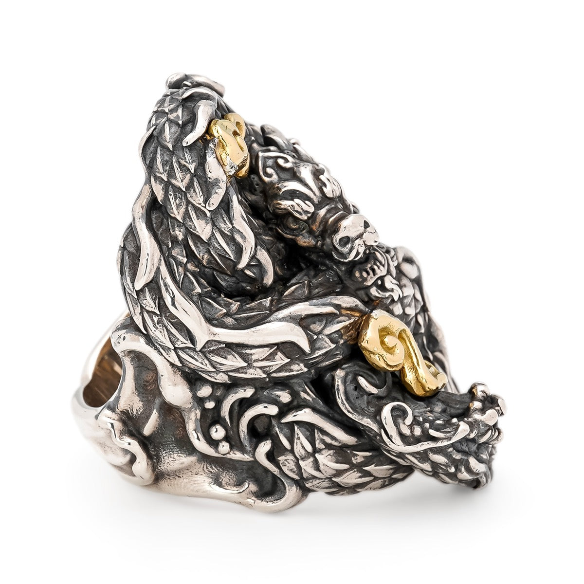 Gold Cloud Dragon Ring