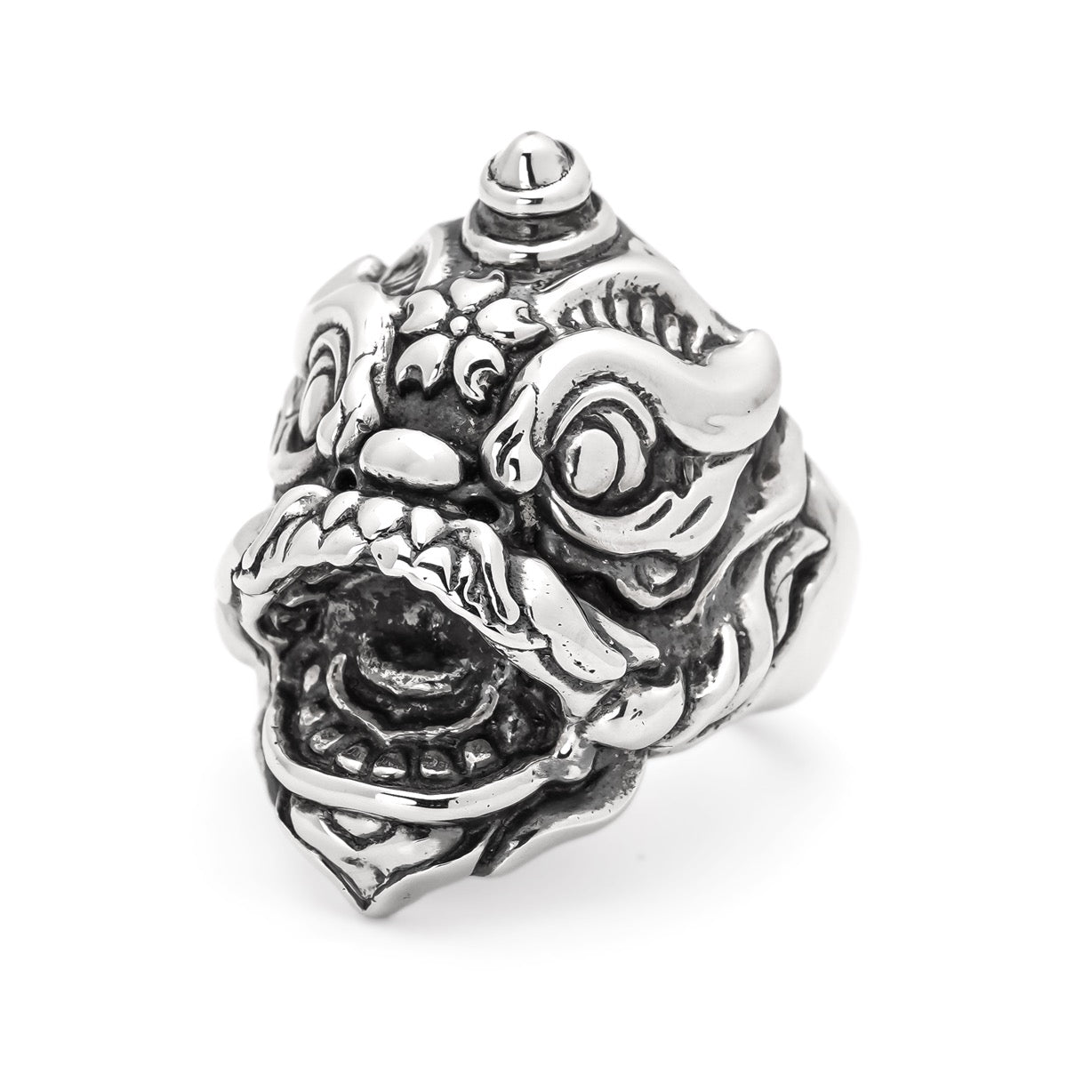Silver Chinese Lion Ring (S)