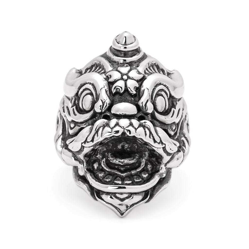 Silver Chinese Lion Ring (S)