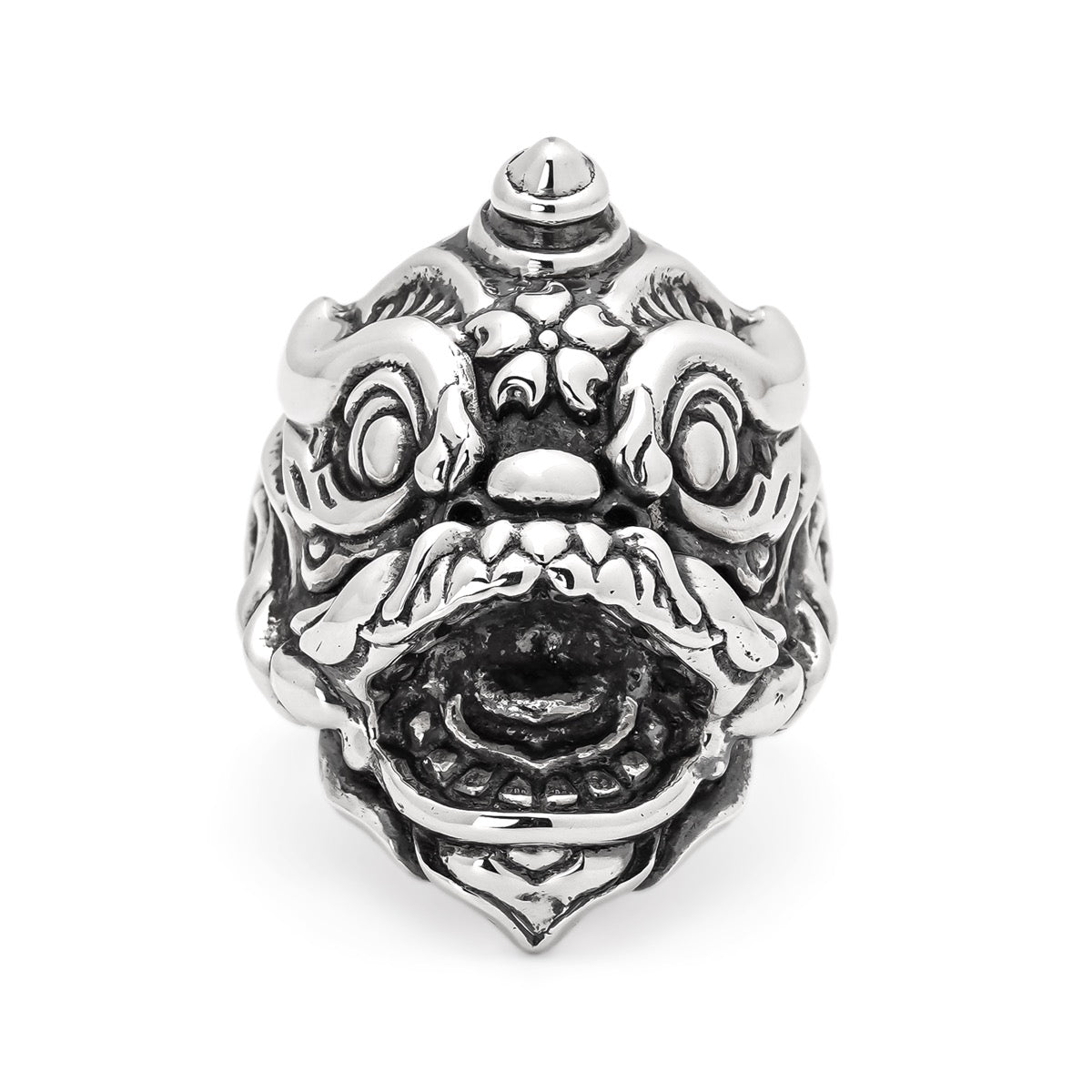 Silver Chinese Lion Ring (S)