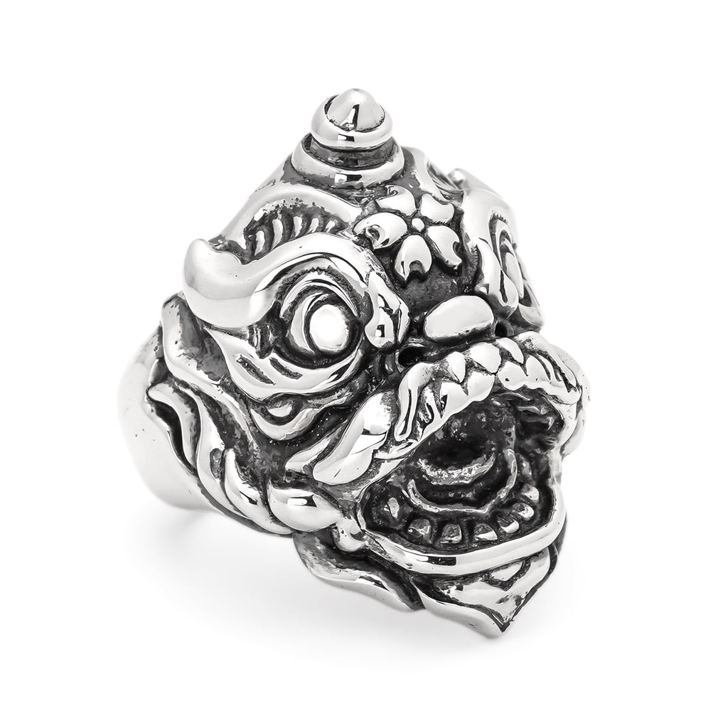 Silver Chinese Lion Ring (S)