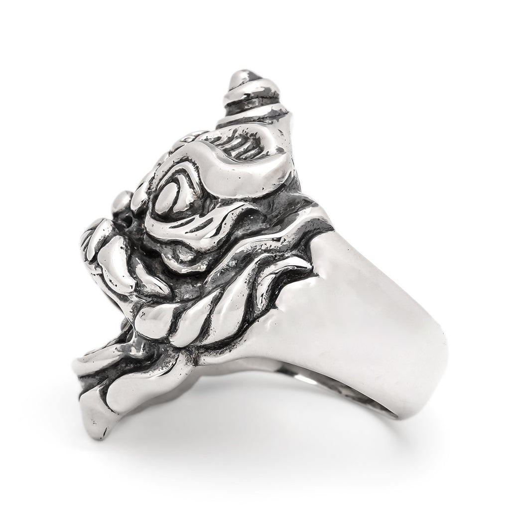 Silver Chinese Lion Ring (S)