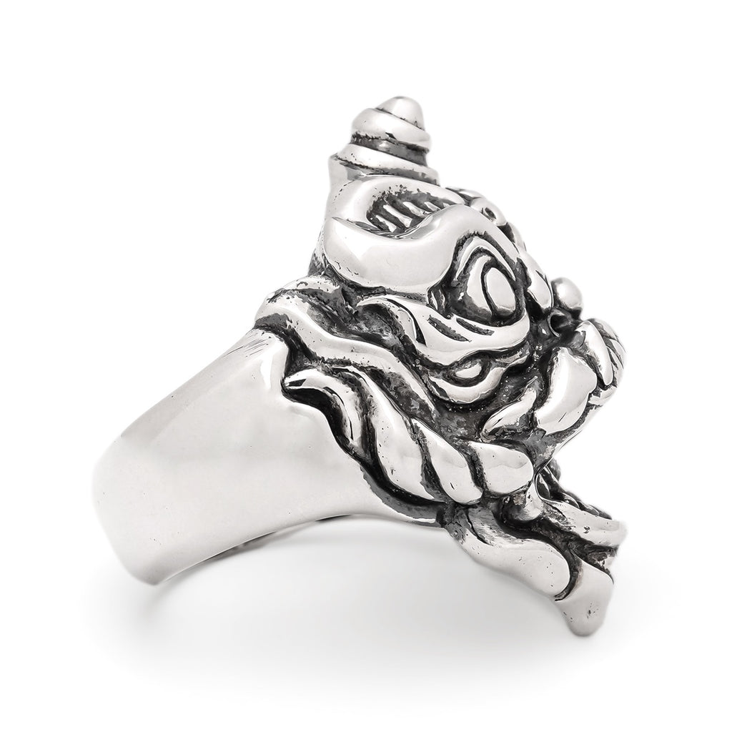 Silver Chinese Lion Ring (S)